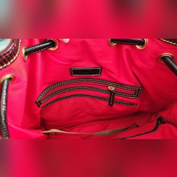 Dooney & Bourke Lizard Embossed Drawstring Shoulder Bag - Picture 8 of 15